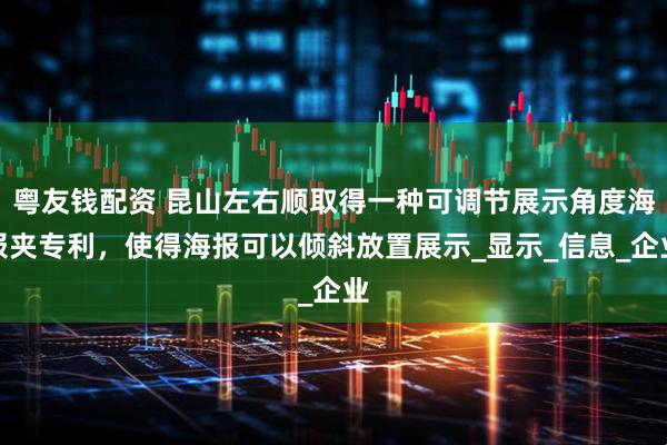 粤友钱配资 昆山左右顺取得一种可调节展示角度海报夹专利，使得海报可以倾斜放置展示_显示_信息_企业